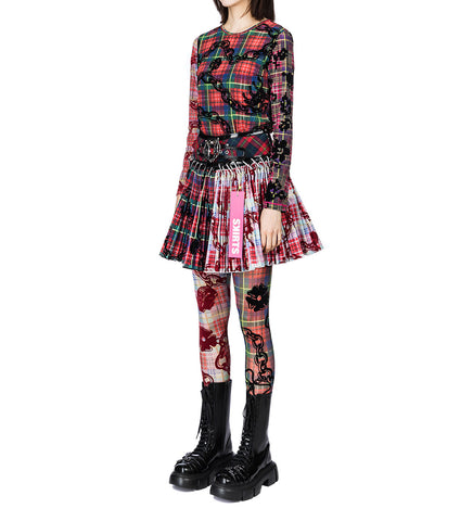 TARTAN CHAIN MESH LEGGINGS MULTI