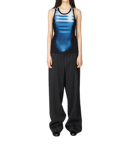 THE LE MALE TANK TOP BLACK BLUE