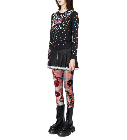 TARTAN CHAIN MESH LEGGINGS MULTI