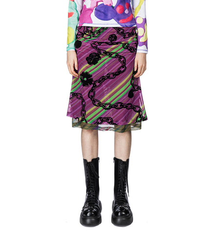 SONICSCAPE MESH SKIRT PURPLE MULTI