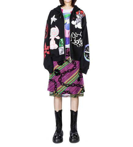 SONICSCAPE MESH SKIRT PURPLE MULTI