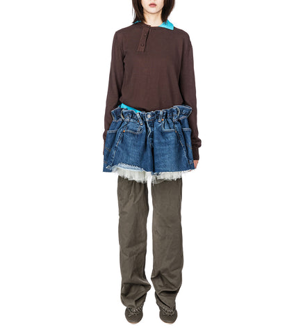 SCRUNCH DENIM SKIRT BLUE MEDIUM