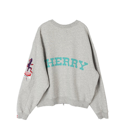 GECKO ZIP UP CREW HEATHER GREY