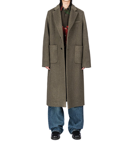 ROBE OVERCOAT DISRUPTIVE MOSS KILO MELTON