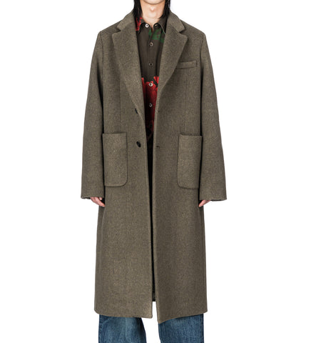 ROBE OVERCOAT DISRUPTIVE MOSS KILO MELTON