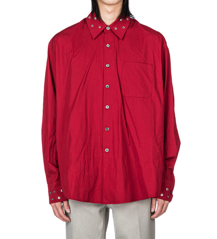 ABOVE SHIRT LIPSTICK RED SUPER POPLIN