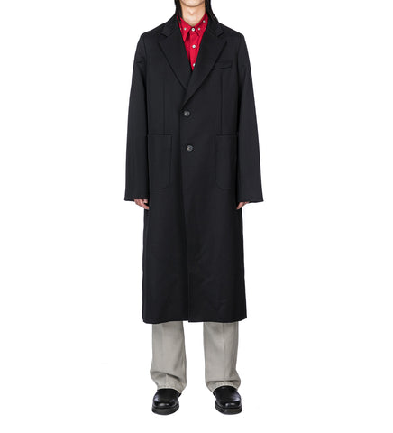 ROBE OVERCOAT ONYX BLACK TECH SATEEN