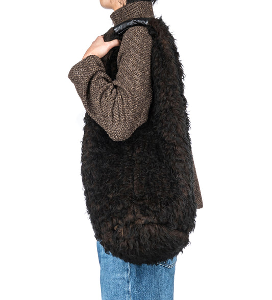 DRIP BAG OMBRE BROWN HAIRY WOOL