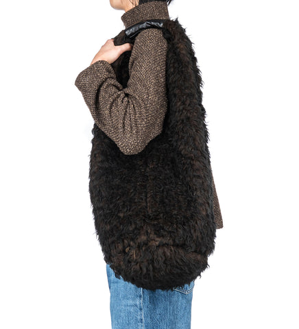 DRIP BAG OMBRE BROWN HAIRY WOOL
