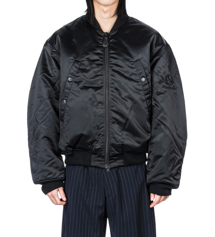 LOGOGRAM BOMBER JACKET BLACK AW25