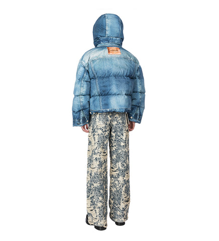 1981 U DENIM DISTRESSED MONOGRAM MID BLUE