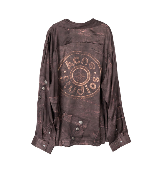 SOWENO LS BUTTONS PRINT BROWN