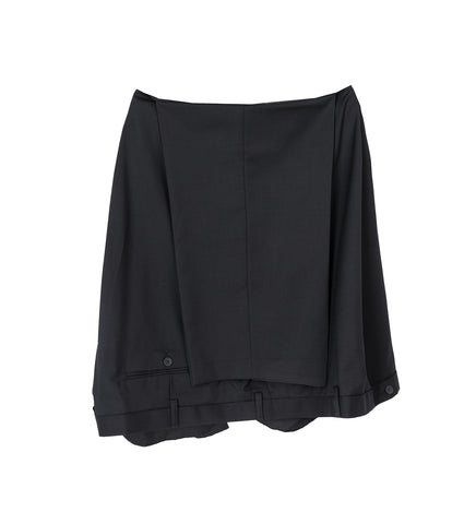 UPSIDE DOWN HANGER SKIRT MIDI BLACK