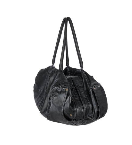 LEATHER TROUSER BAG BLACK