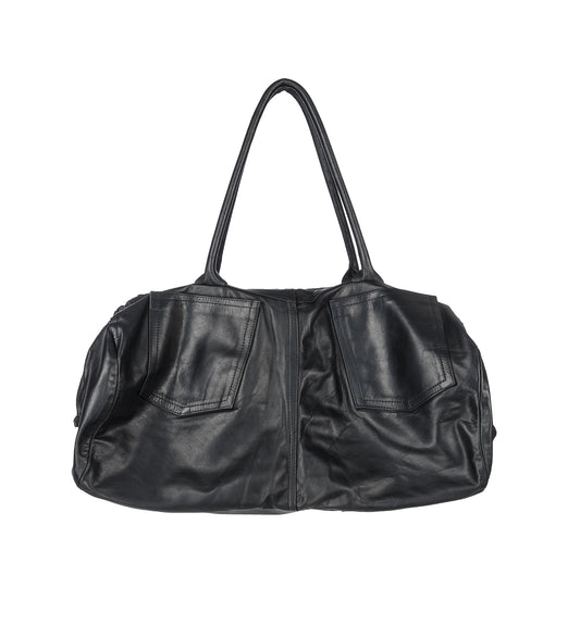 LEATHER TROUSER WEEKEND BAG BLACK