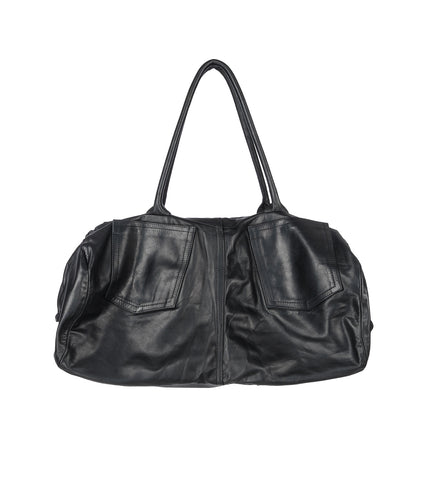 LEATHER TROUSER WEEKEND BAG BLACK