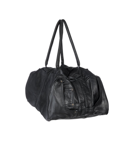 LEATHER TROUSER WEEKEND BAG BLACK