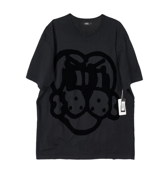 FLOCKED PUP SS TEE BLACK