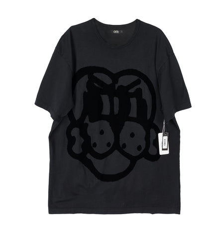 FLOCKED PUP SS TEE BLACK