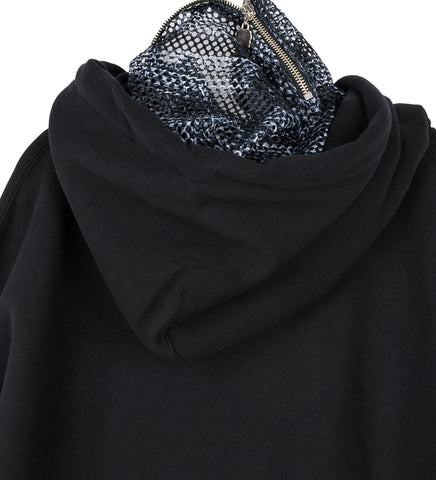 CLOWN MESH ZIP HOODIE BLACK