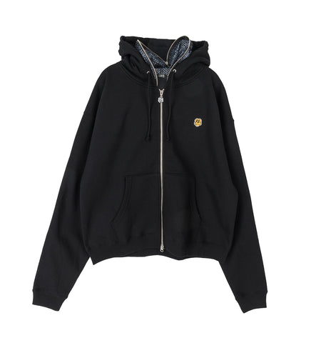 DOG MESH ZIP HOODIE BLACK