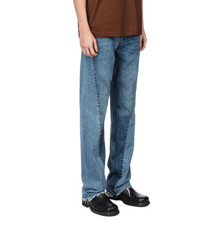 TWISTED CUT JEANS TWO SPLIT INDIGO