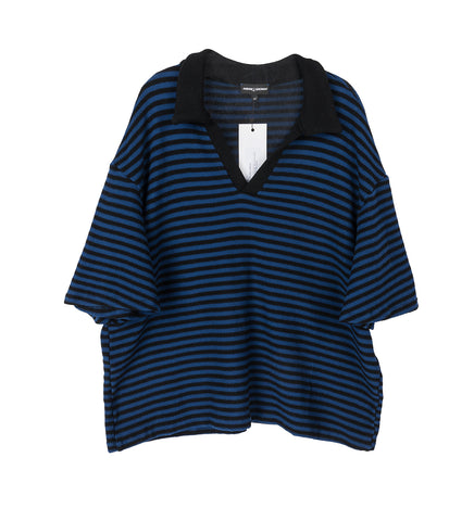 KNITTED MERINO POLO SHIRT NAVY