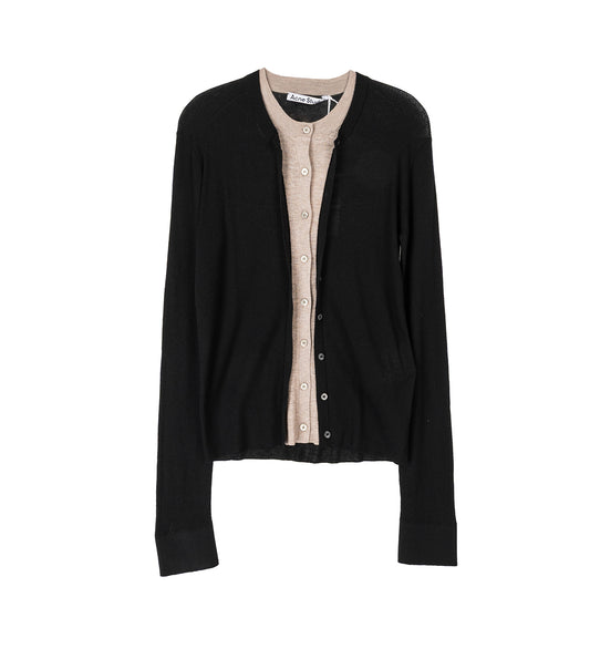 KALET FINE SILK WOOL BLACK/BEIGE