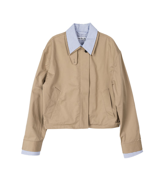 ODOSSA TWILL TRENCH CO GABARDINE STRIPE PALE BEIGE