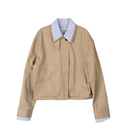 ODOSSA TWILL TRENCH CO GABARDINE STRIPE PALE BEIGE