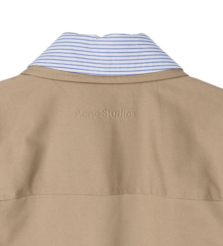 ODOSSA TWILL TRENCH CO GABARDINE STRIPE PALE BEIGE
