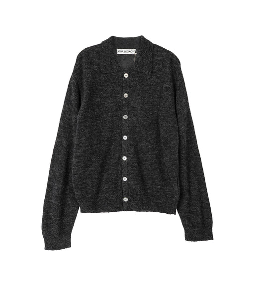 EVENING POLO CHARCOAL MELANGE FUZZY ALPACA