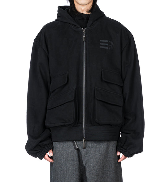 HUGO GLOBE ZIP HOODIE EUPHORIC BLACK