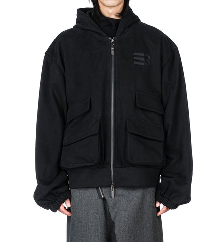 HUGO GLOBE ZIP HOODIE EUPHORIC BLACK