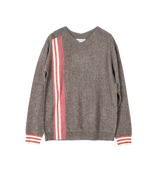 OSTRO JUMPER BROWN MELANGE/RED/CREAM