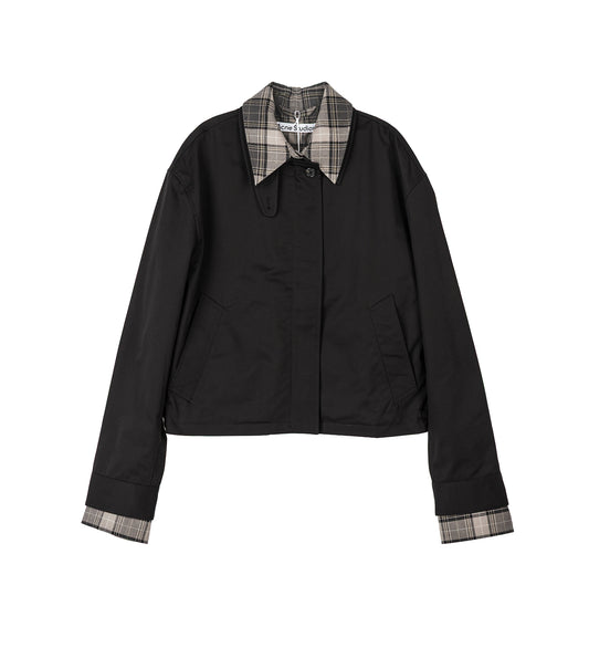 ODOSSA TWILL TRENCH CO GABAARDINE CHECK BLACK