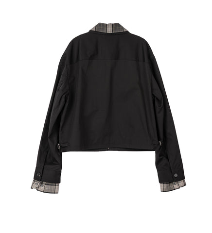 ODOSSA TWILL TRENCH CO GABAARDINE CHECK BLACK