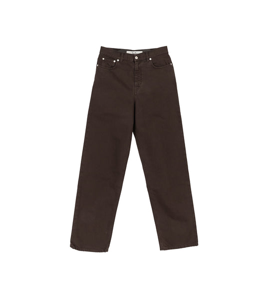 WIDE CUT JEANS WASHED BROWN