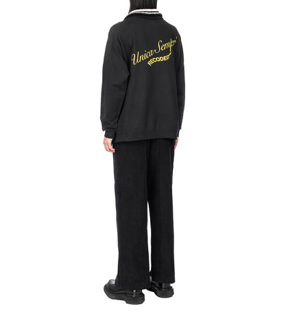 RECODED BY AALTO SPLIT PLEAT TAILOR TROUSERS BLACK