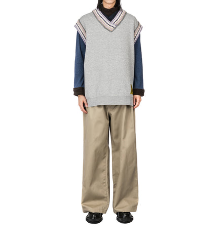 RECODED BY AALTO COLLEGE KNIT COLLAR VEST GREY
