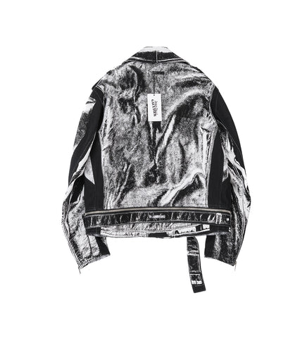 COTTON BONDED CANVAS PERFECTO PRINTED "TROMPE L'OEIL PERFECTO" BLACK/WHITE