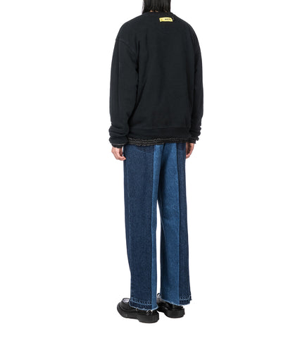 RECODED BY AALTO DOUBLE NYLON SWEATSHIRT BLACK