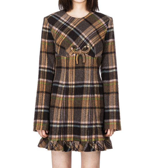 DELFIN CAS CHECK WOOL MULTI BROWN