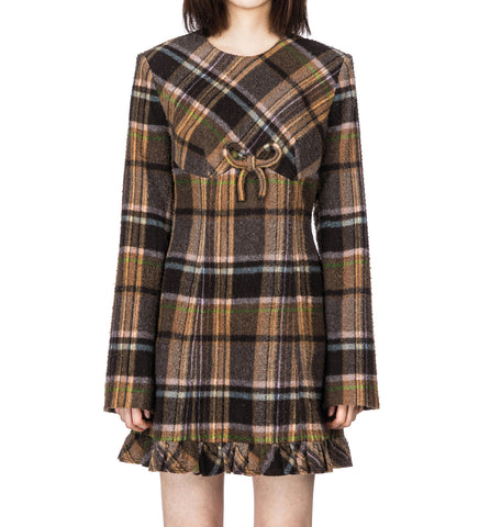 DELFIN CAS CHECK WOOL MULTI BROWN