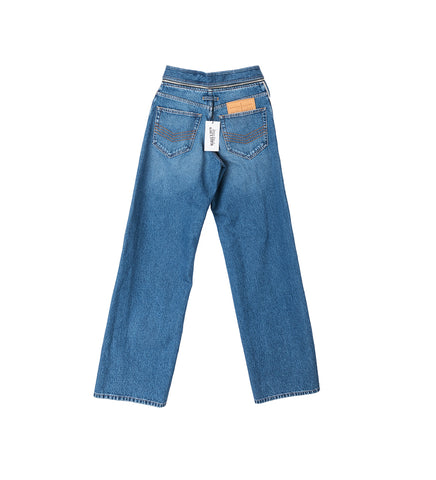 DENIM JEAN WITH ZIP BELT AND SELVEGE VINTAGE BLUE