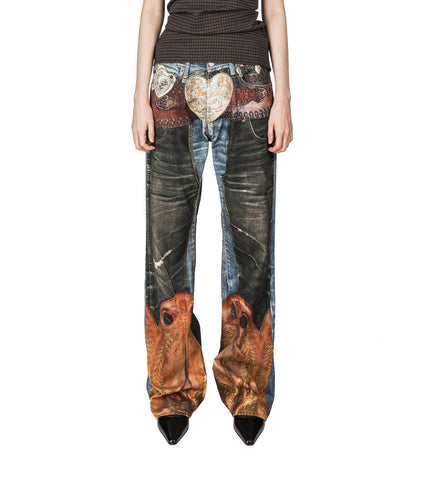 2010M TLO HEART BUCKLE BELT PETIT BLUE/BLACK