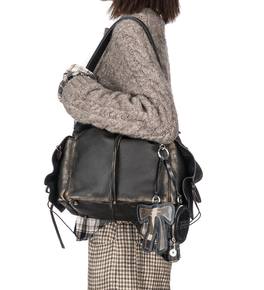 MULTIPOCKET BUCKET VINTAGE DARK BROWN/BEIGE