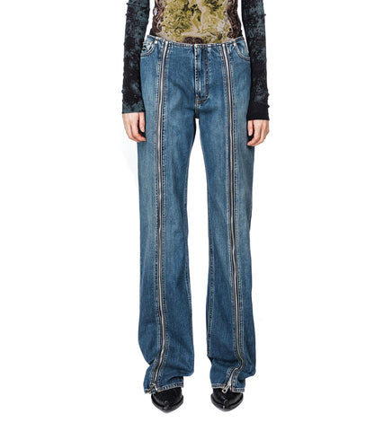 DENIM FRONT ZIPPED TROUSER VINTAGE BLUE