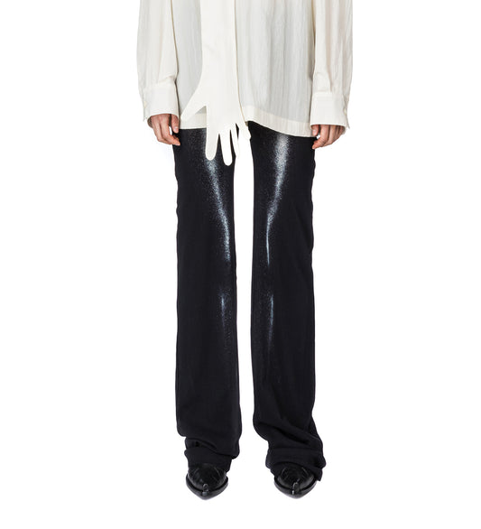 STRAIGHT TROUSER PRINTED BODY DUST BLACK/SILVER