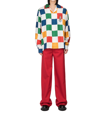 CASABLANCA CUBAN COLLAR LONGSLEEVE SHIRT CASABLANCA PRIMARY CHECK
